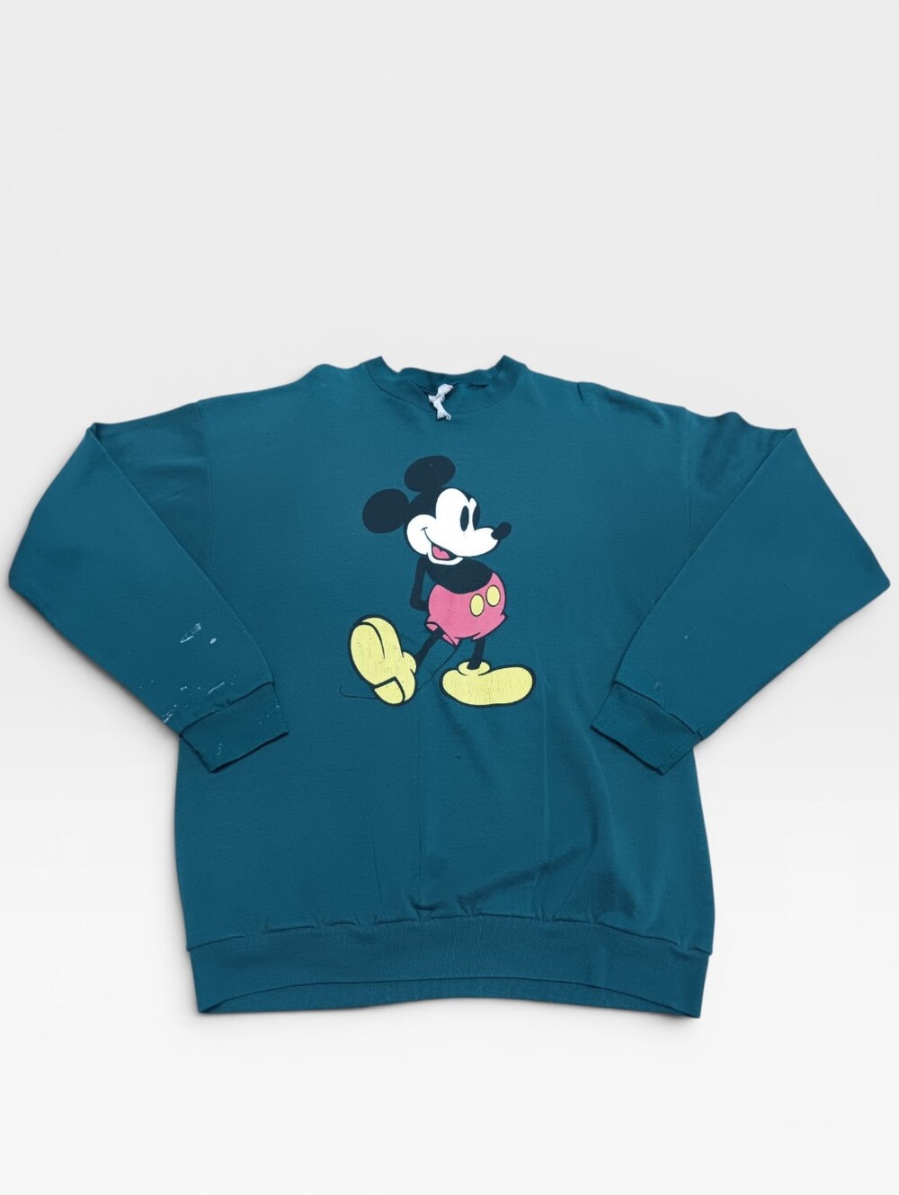 90s Teal Mickey Mouse Graphic Sweatshirt One Size Fits Most